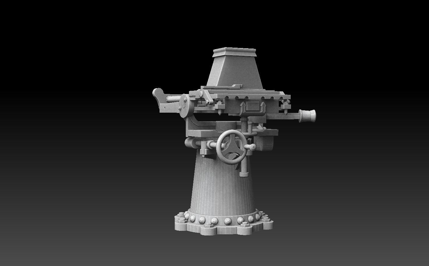 Nordenfelt Navy Gun 3D print model_4
