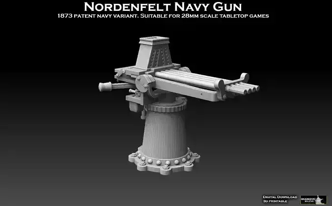 Nordenfelt Navy Gun 3D print model