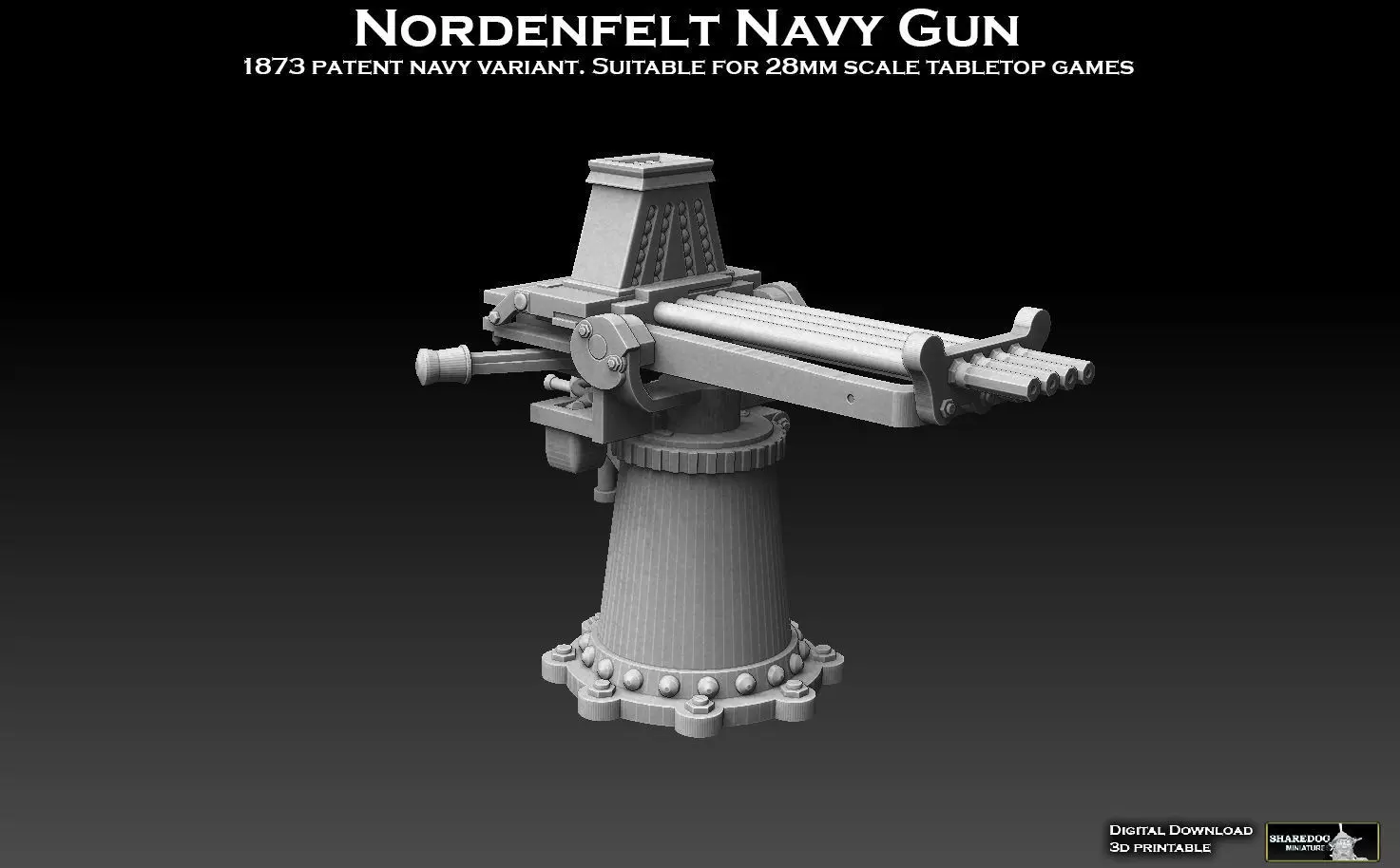 Nordenfelt Navy Gun 3D print model_0