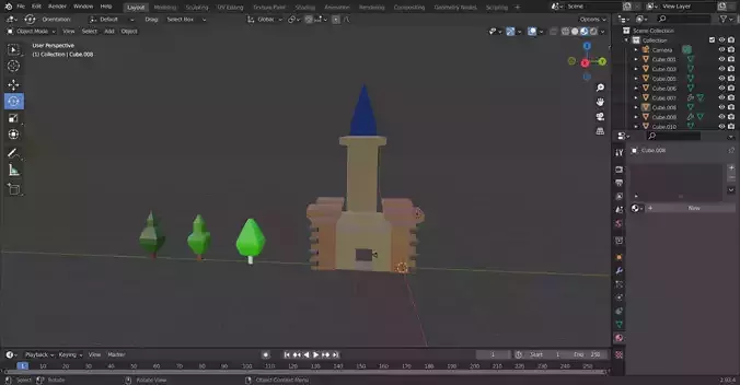 castle tower with trees in it