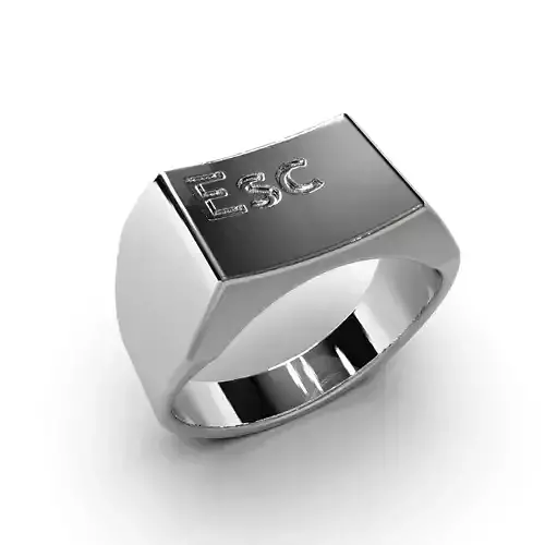 Mens jewelry ring in the form of a keyboard buttons esc