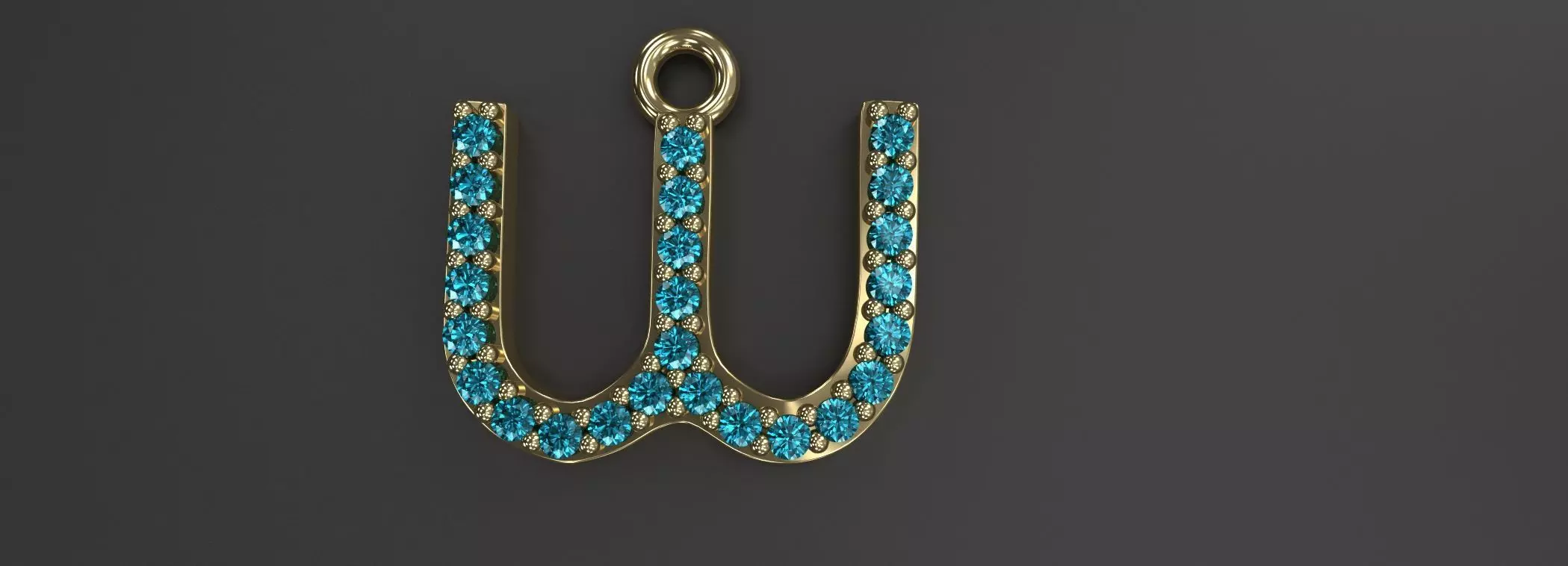 Diamond w Pendant Gold Silver Platinum Jewelry 3D print model