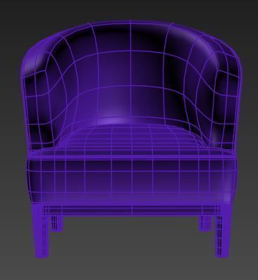 Armchair with floral pattern Low-poly 3D model_5