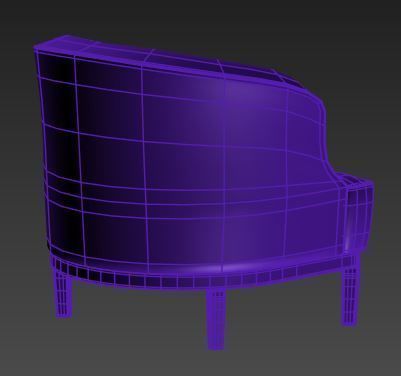 Armchair with floral pattern Low-poly 3D model_9