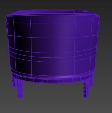 Armchair with floral pattern Low-poly 3D model_10