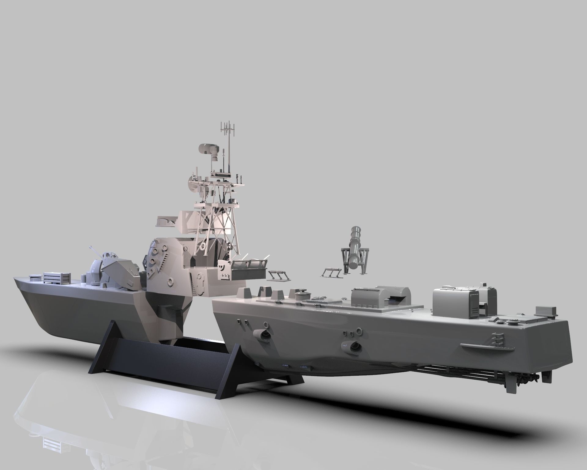 INS Mivtach Warship 3D print model_17