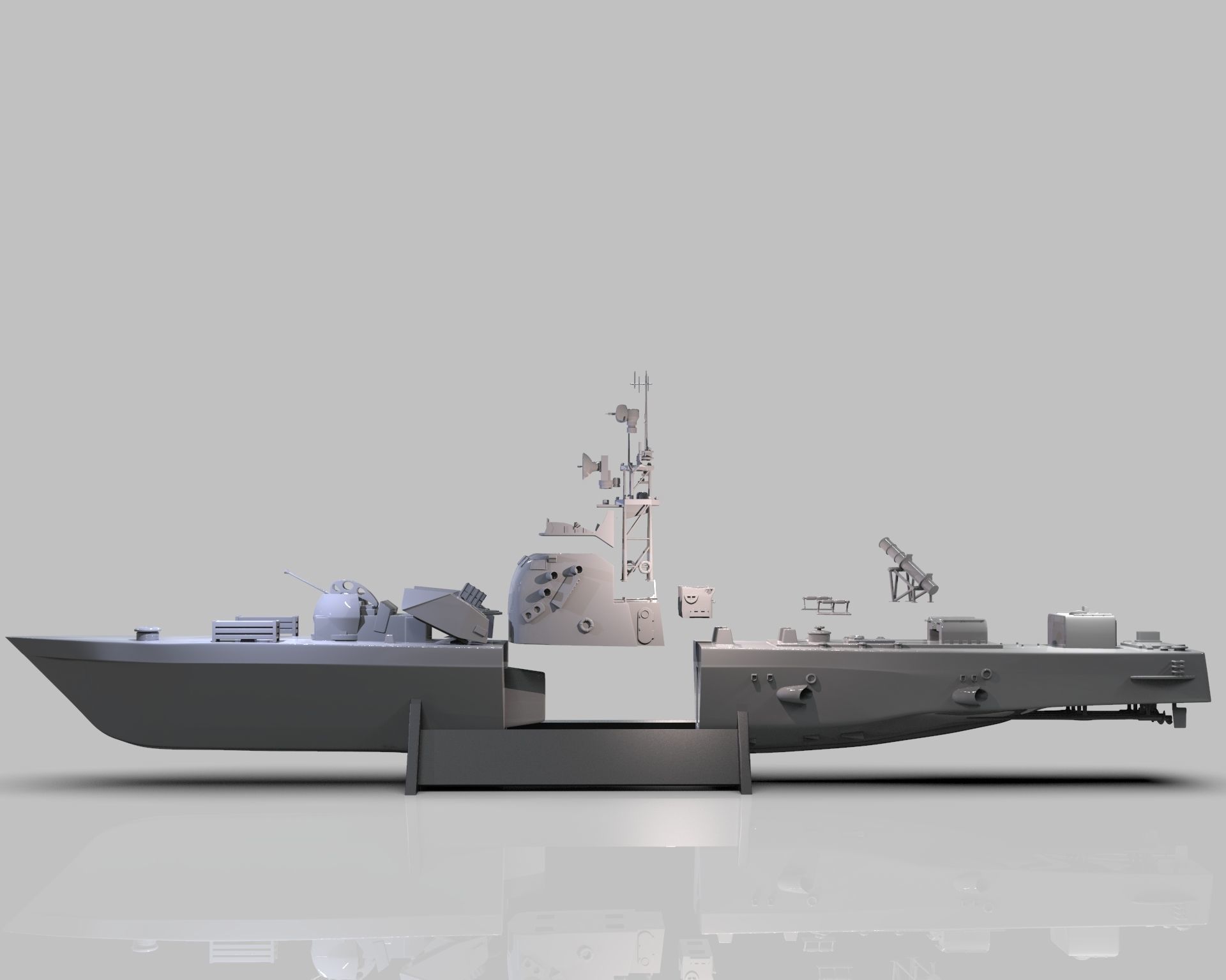 INS Mivtach Warship 3D print model_16