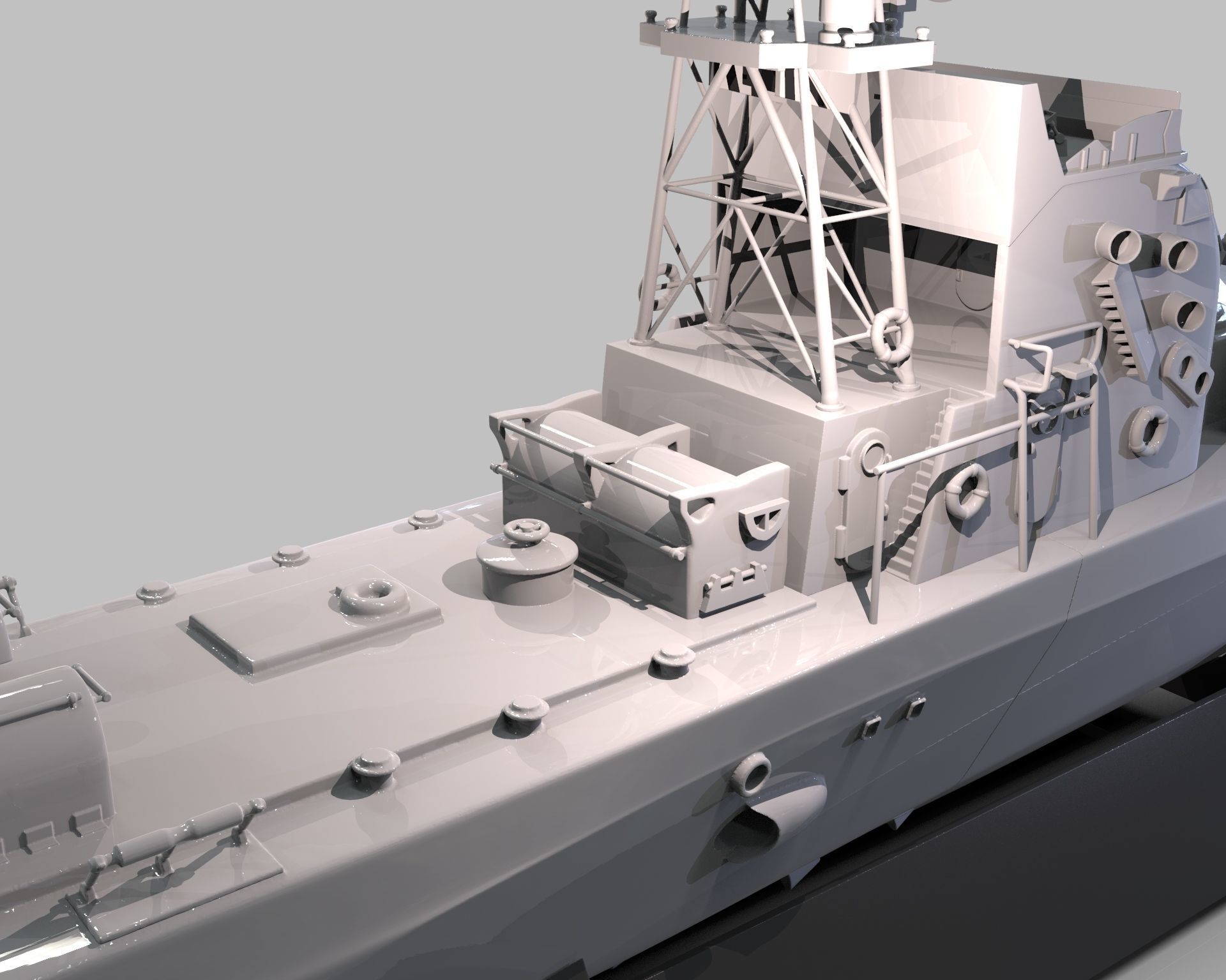 INS Mivtach Warship 3D print model_11