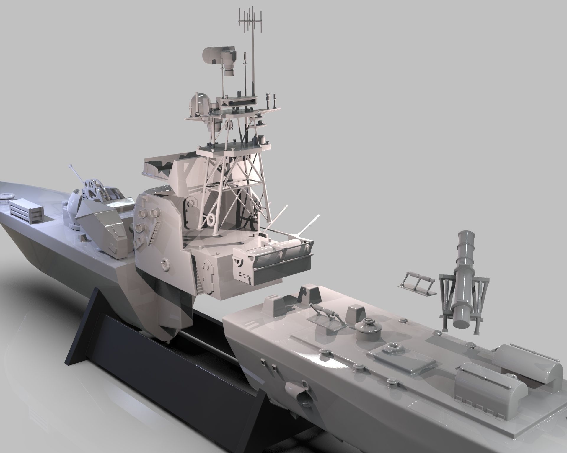 INS Mivtach Warship 3D print model_23