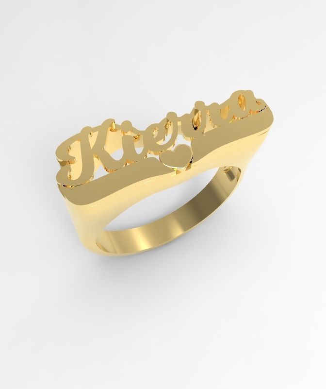 Kierra name ring 3D print model_3