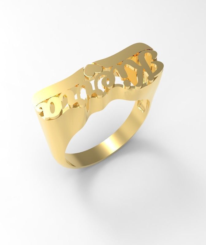 Kierra name ring 3D print model_5