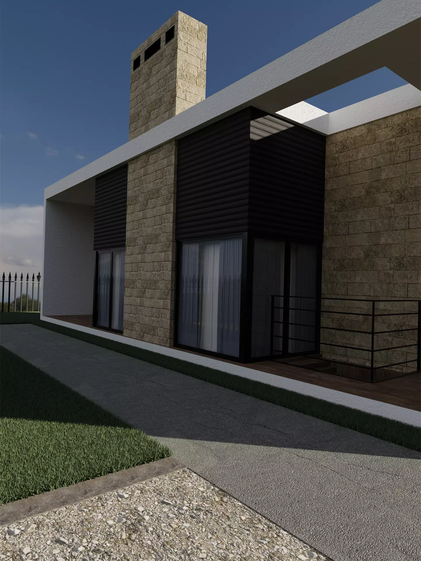 3D-Scene modern house in countryside Free 3D model