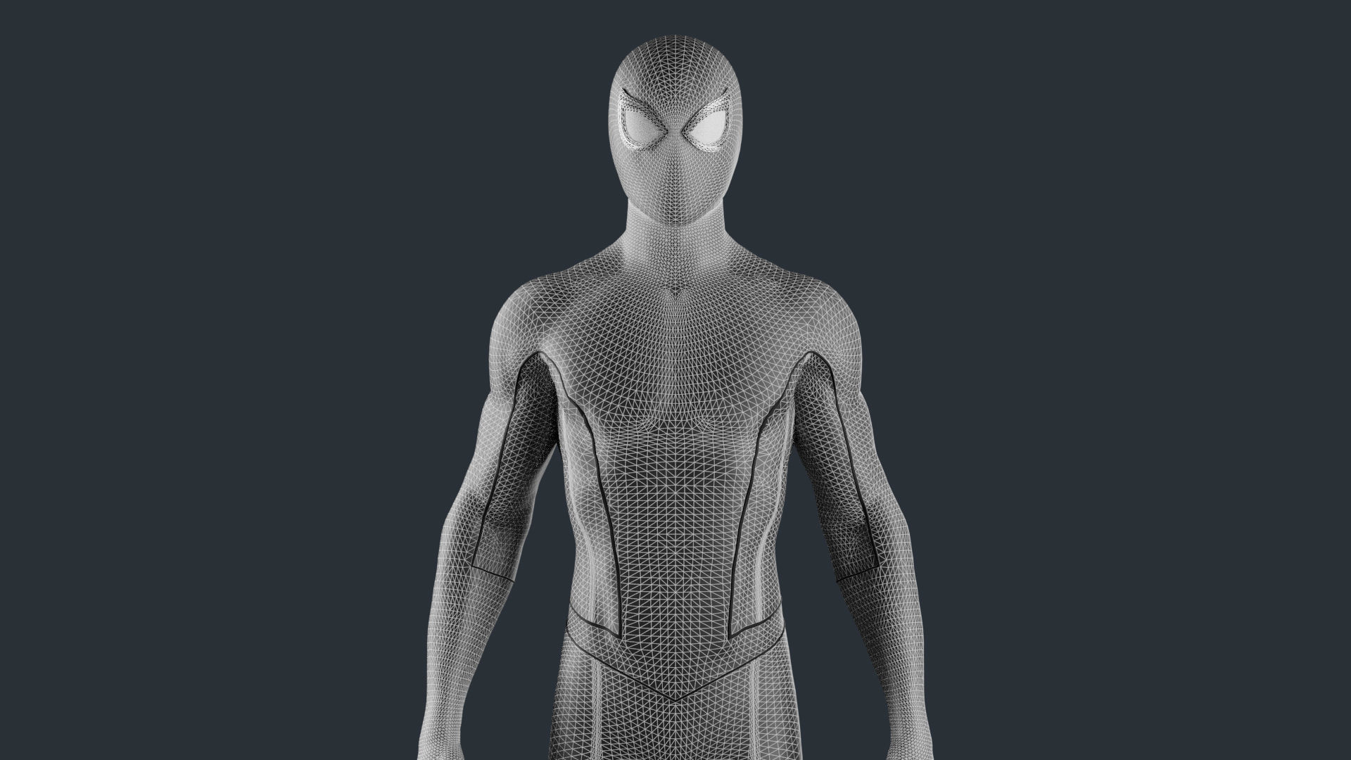 Spiderman Classic Suit MCU 3D model_10