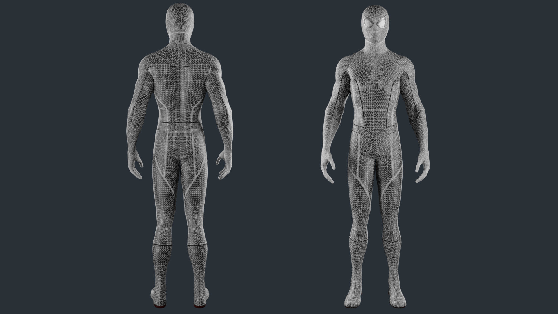 Spiderman Classic Suit MCU 3D model_9