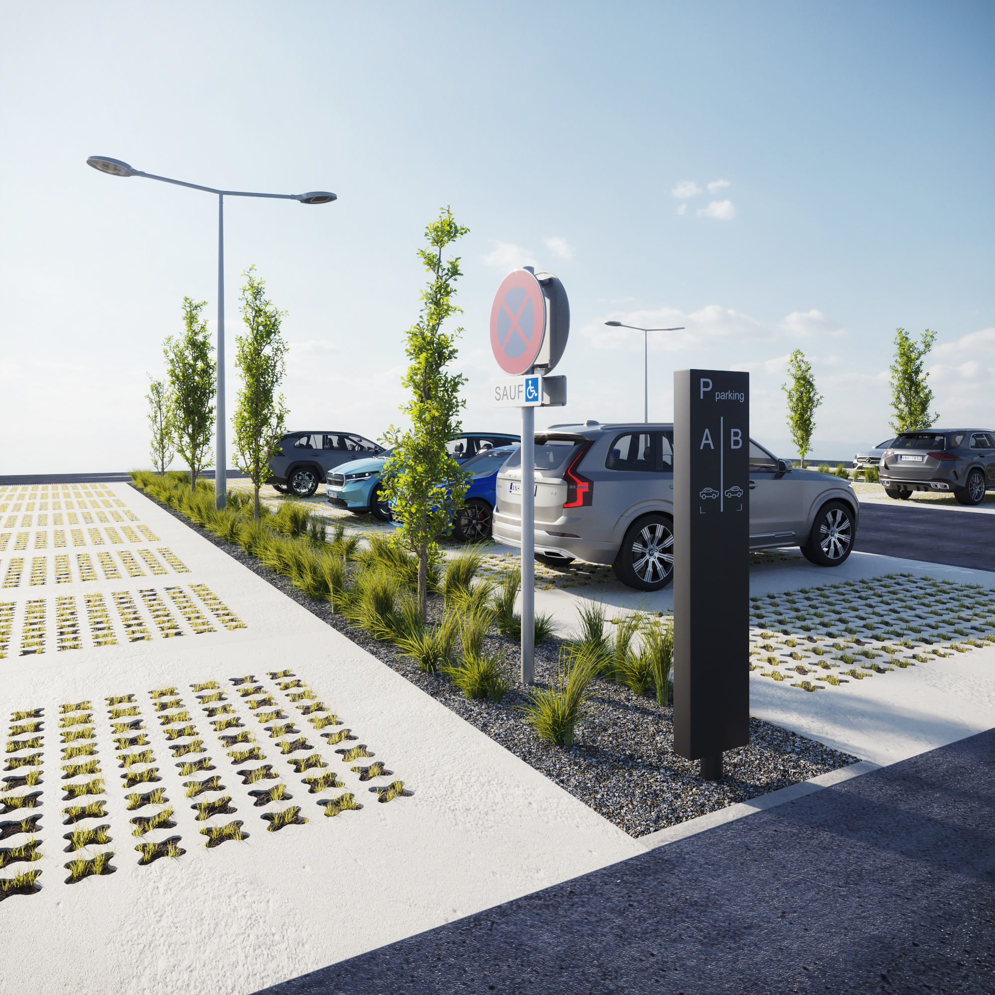 Outdoor eco-parking 3D model