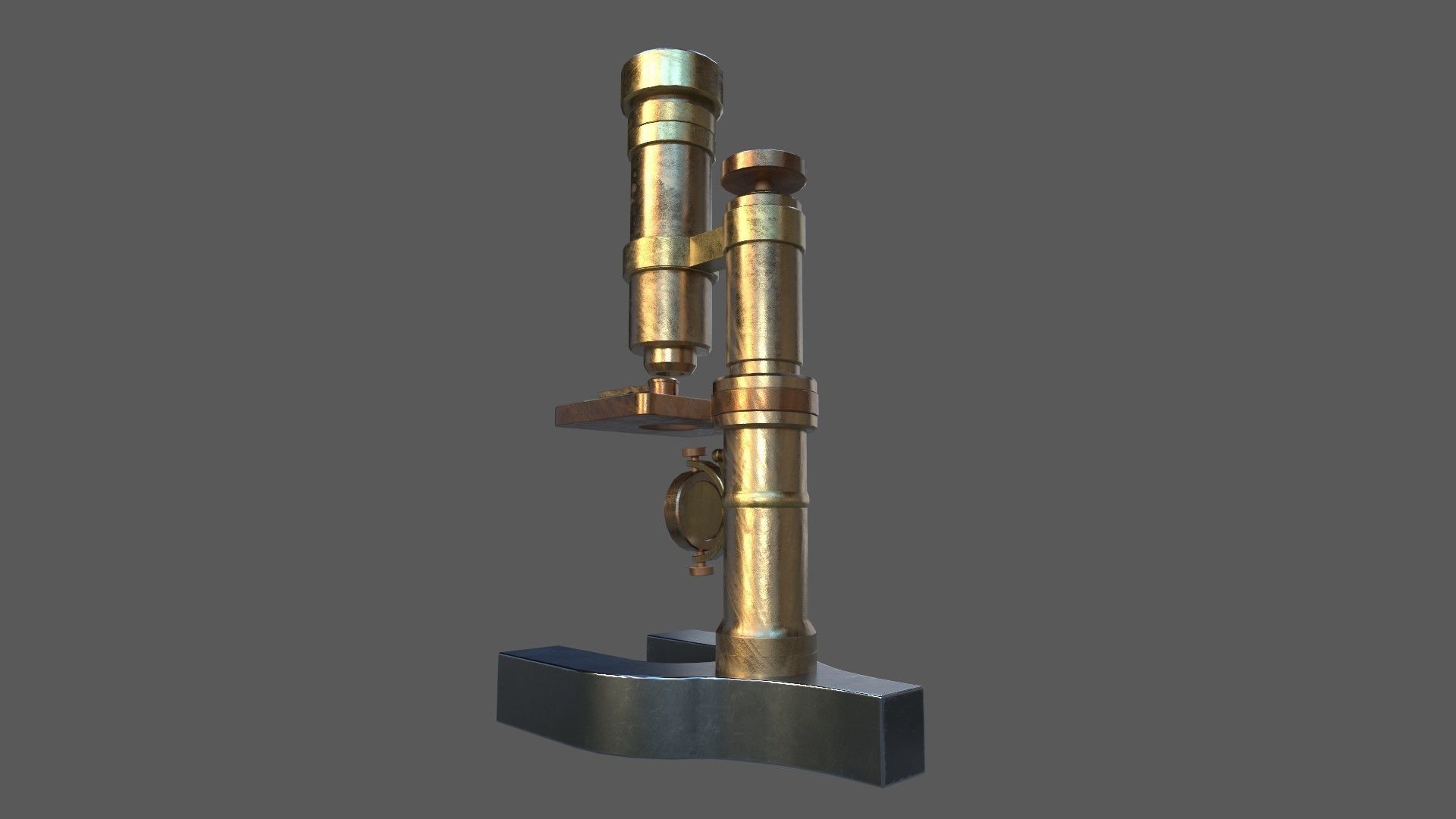 Stylized Low-poly Microscope Low-poly 3D model_8