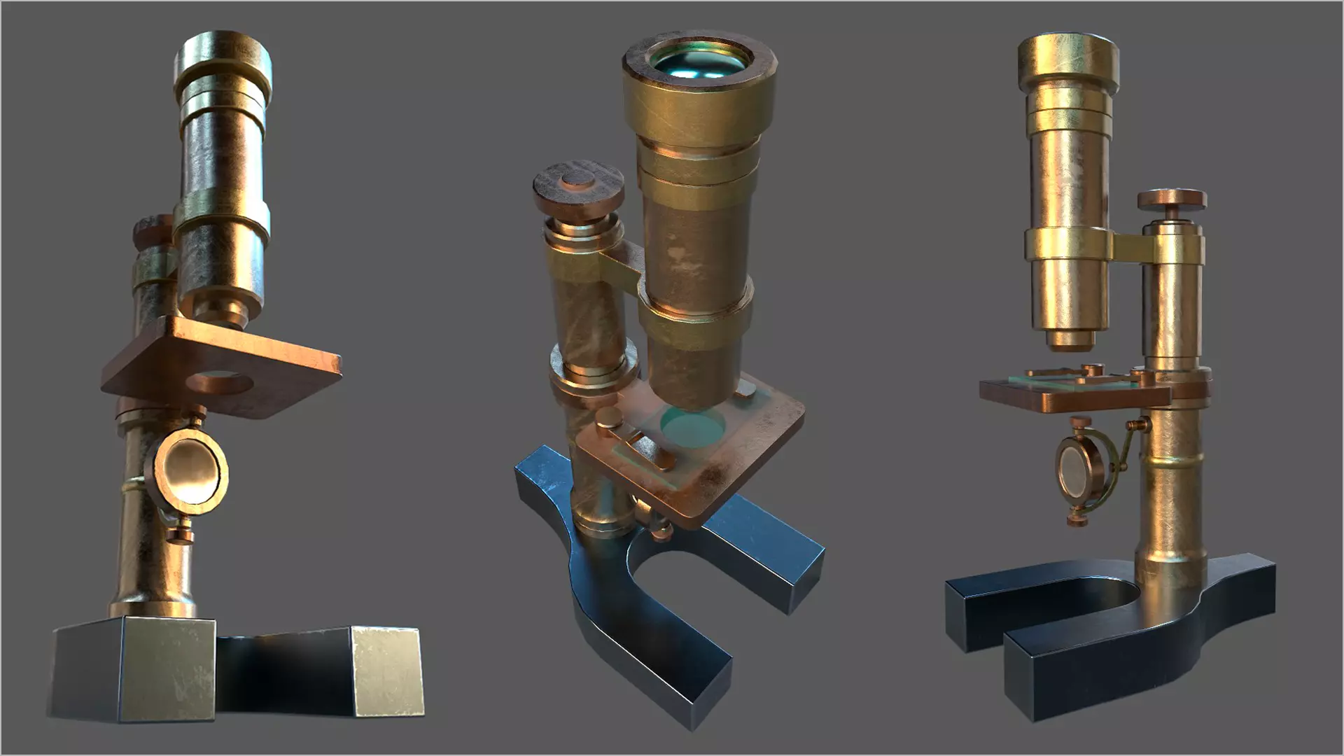 Stylized Low-poly Microscope Low-poly 3D model_0
