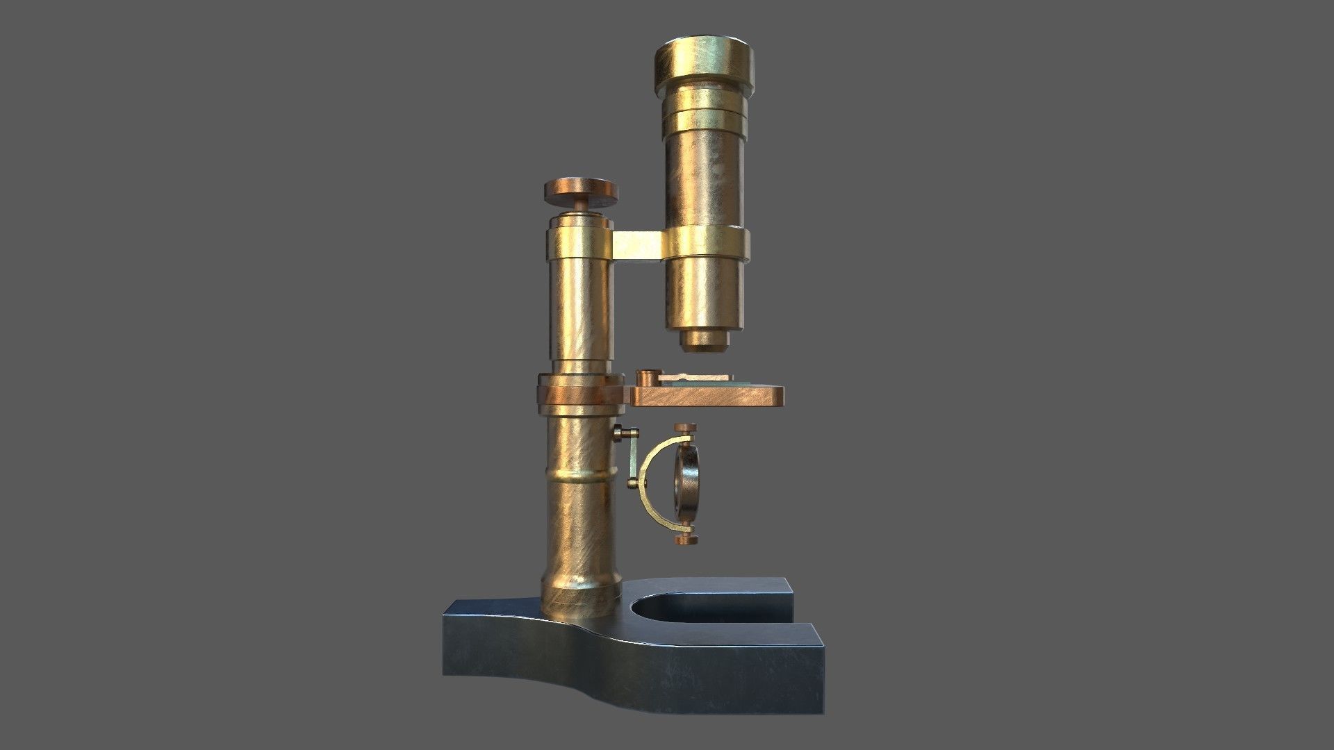 Stylized Low-poly Microscope Low-poly 3D model_11