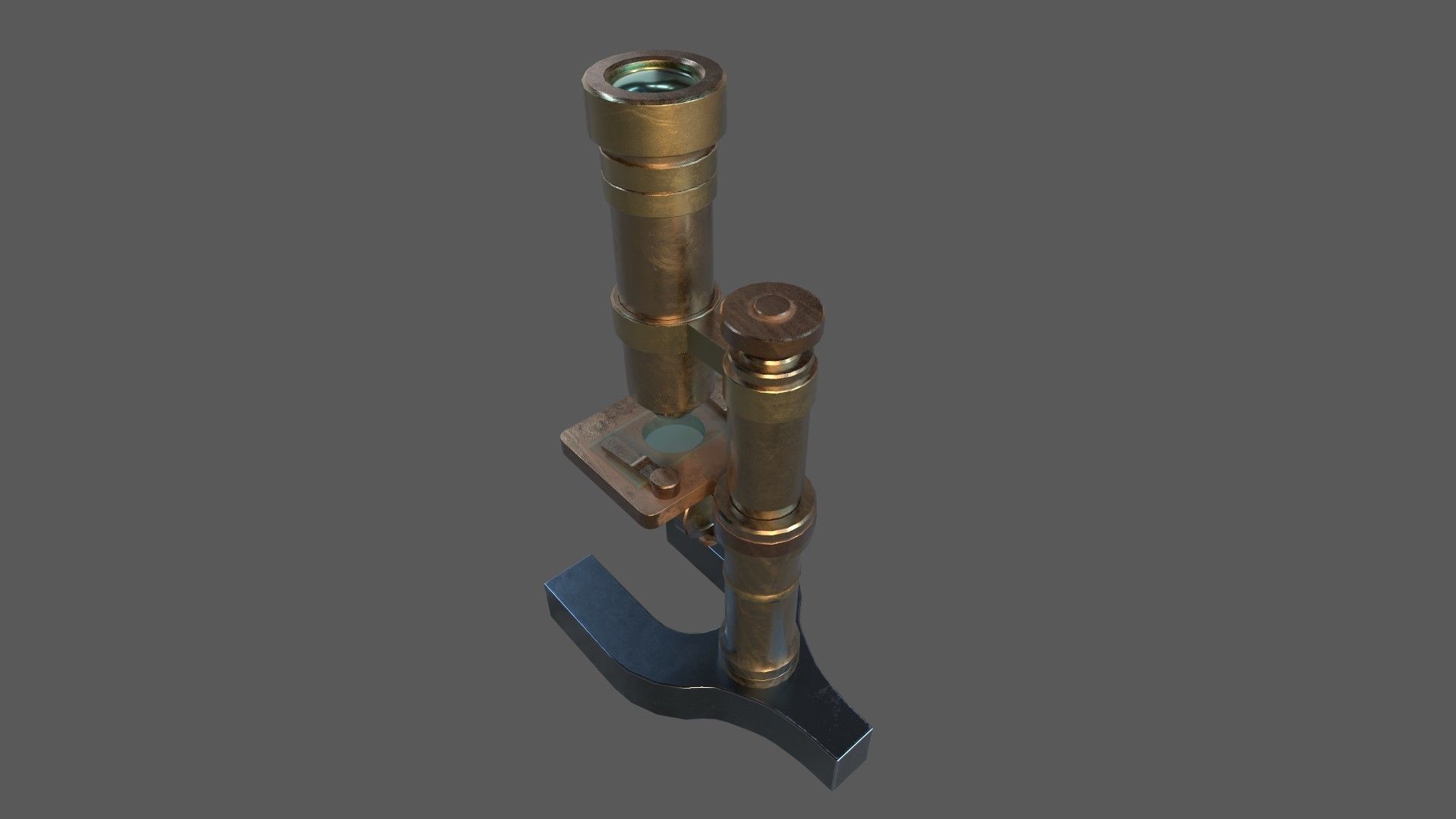 Stylized Low-poly Microscope Low-poly 3D model_9