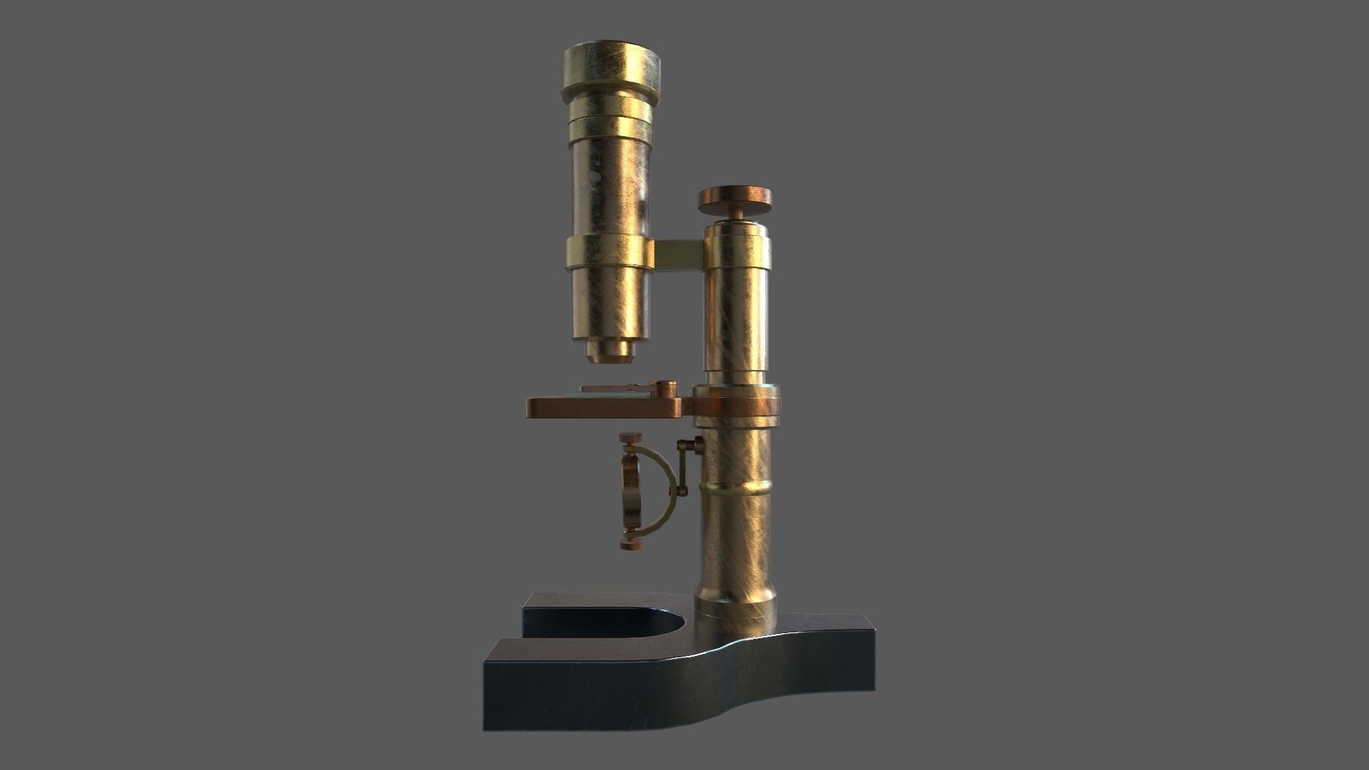 Stylized Low-poly Microscope Low-poly 3D model_10