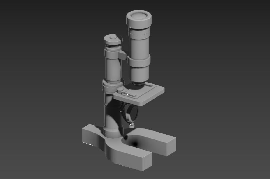 Stylized Low-poly Microscope Low-poly 3D model_12