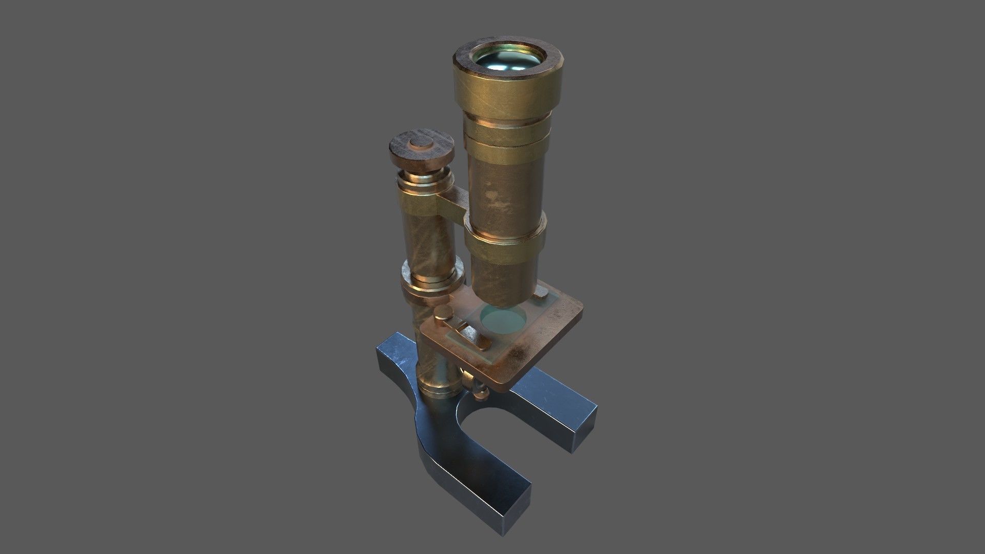 Stylized Low-poly Microscope Low-poly 3D model_4