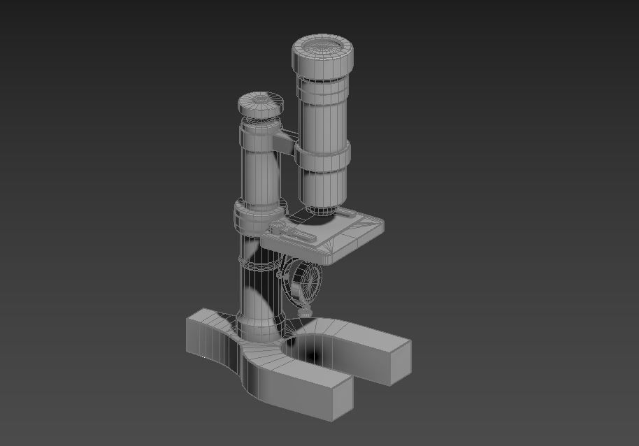 Stylized Low-poly Microscope Low-poly 3D model_13