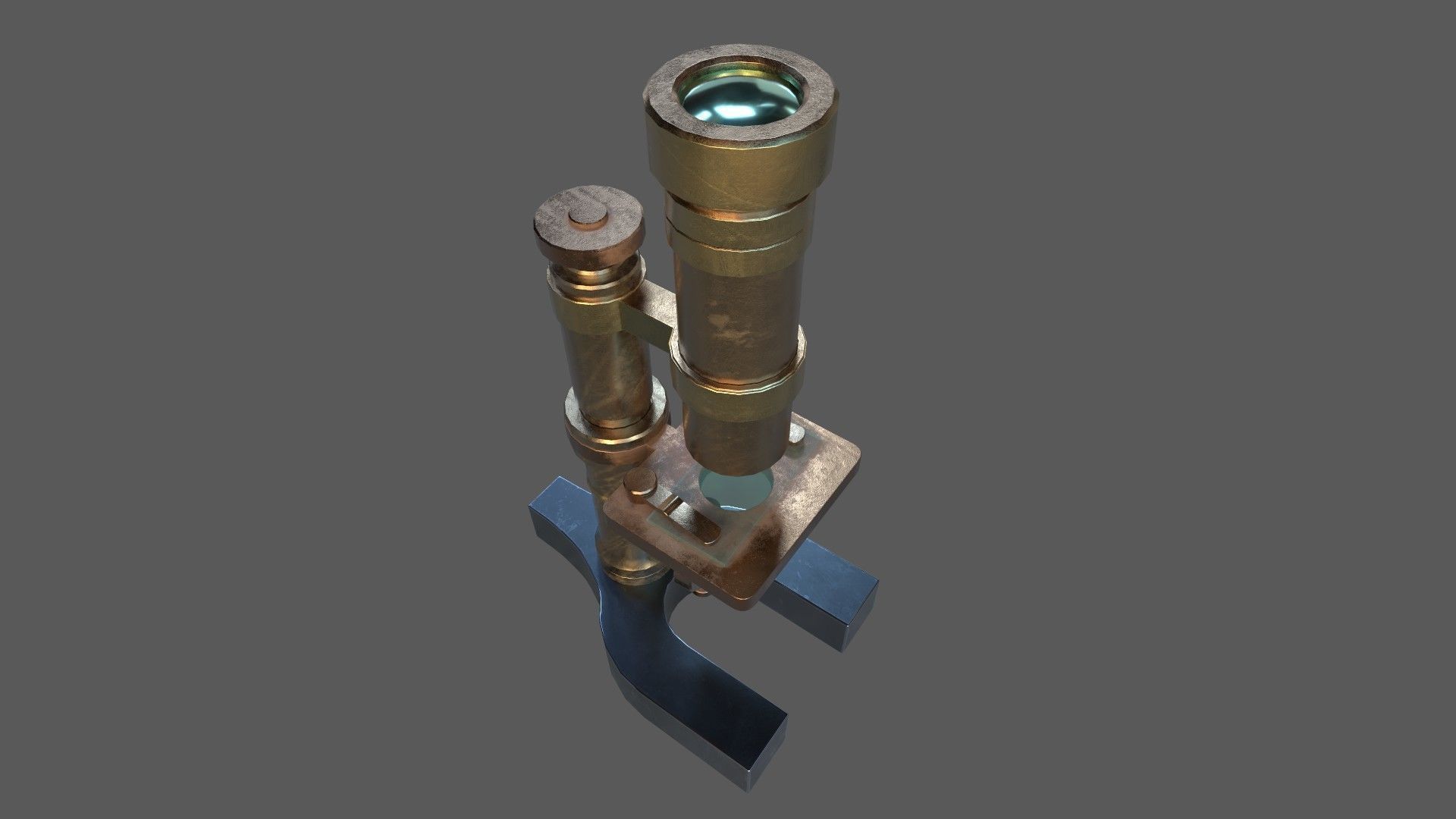 Stylized Low-poly Microscope Low-poly 3D model_3