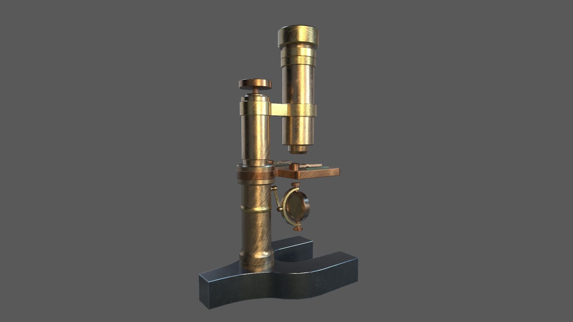 Stylized Low-poly Microscope Low-poly 3D model_6
