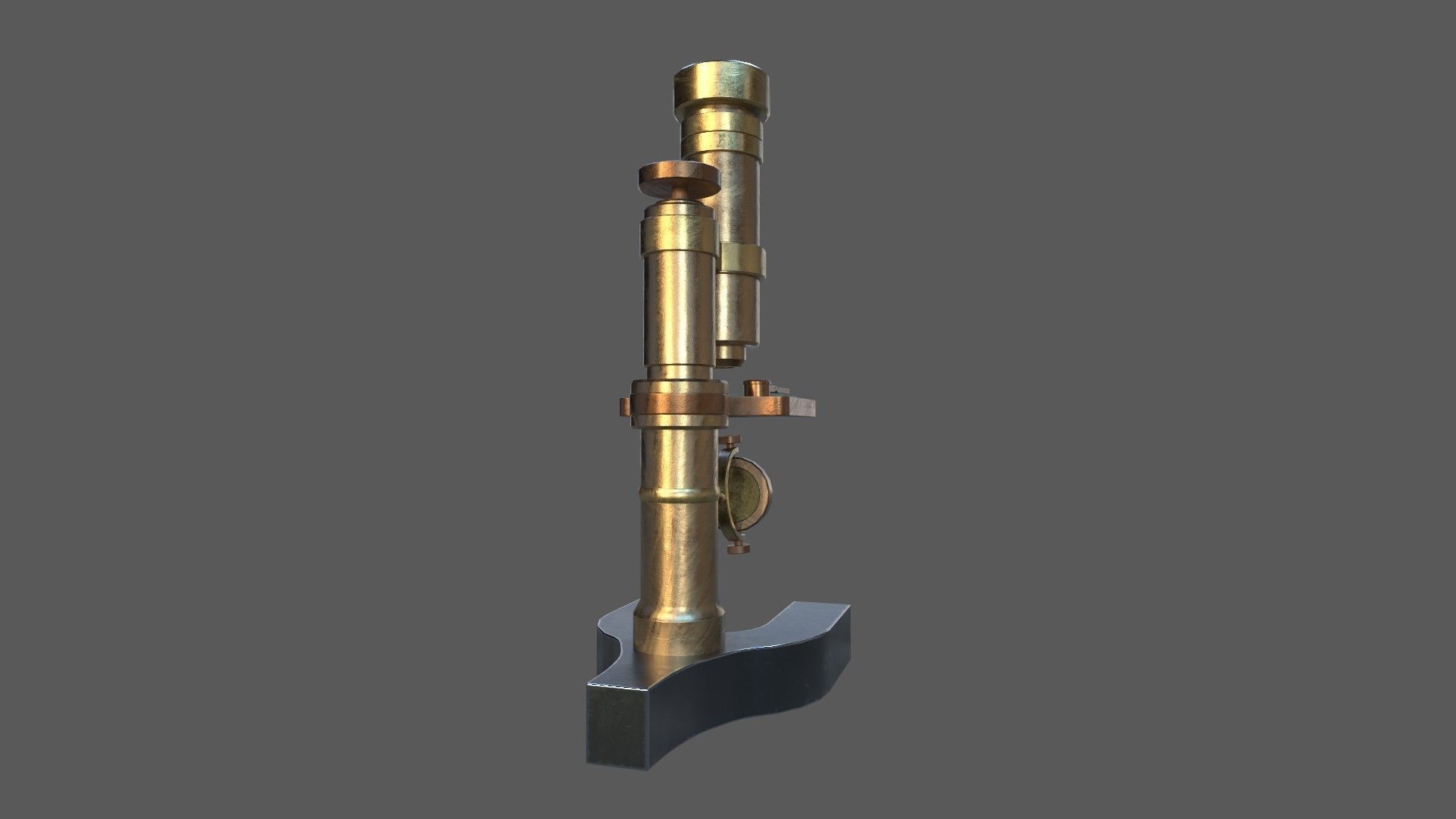 Stylized Low-poly Microscope Low-poly 3D model_7
