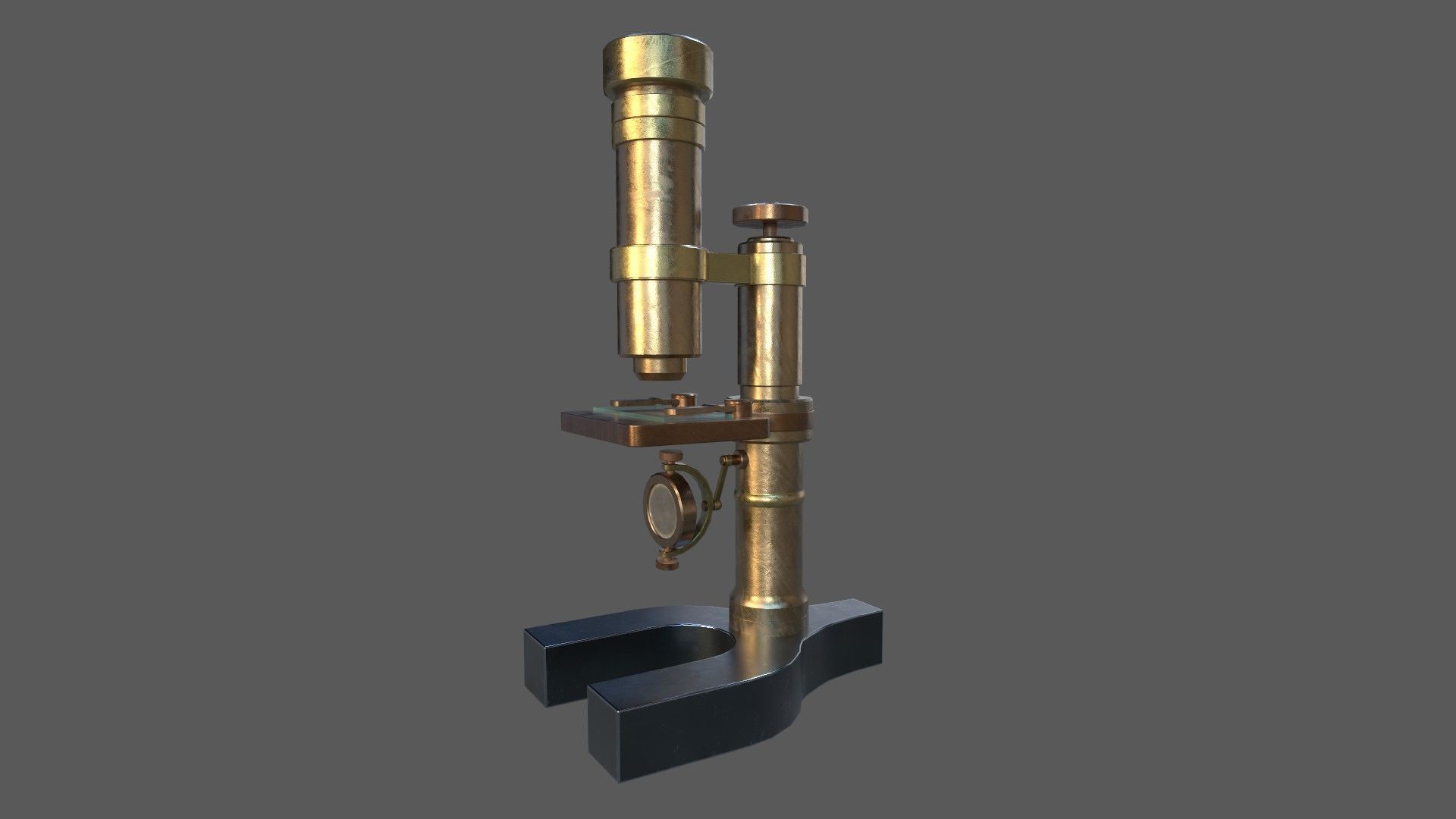 Stylized Low-poly Microscope Low-poly 3D model_1