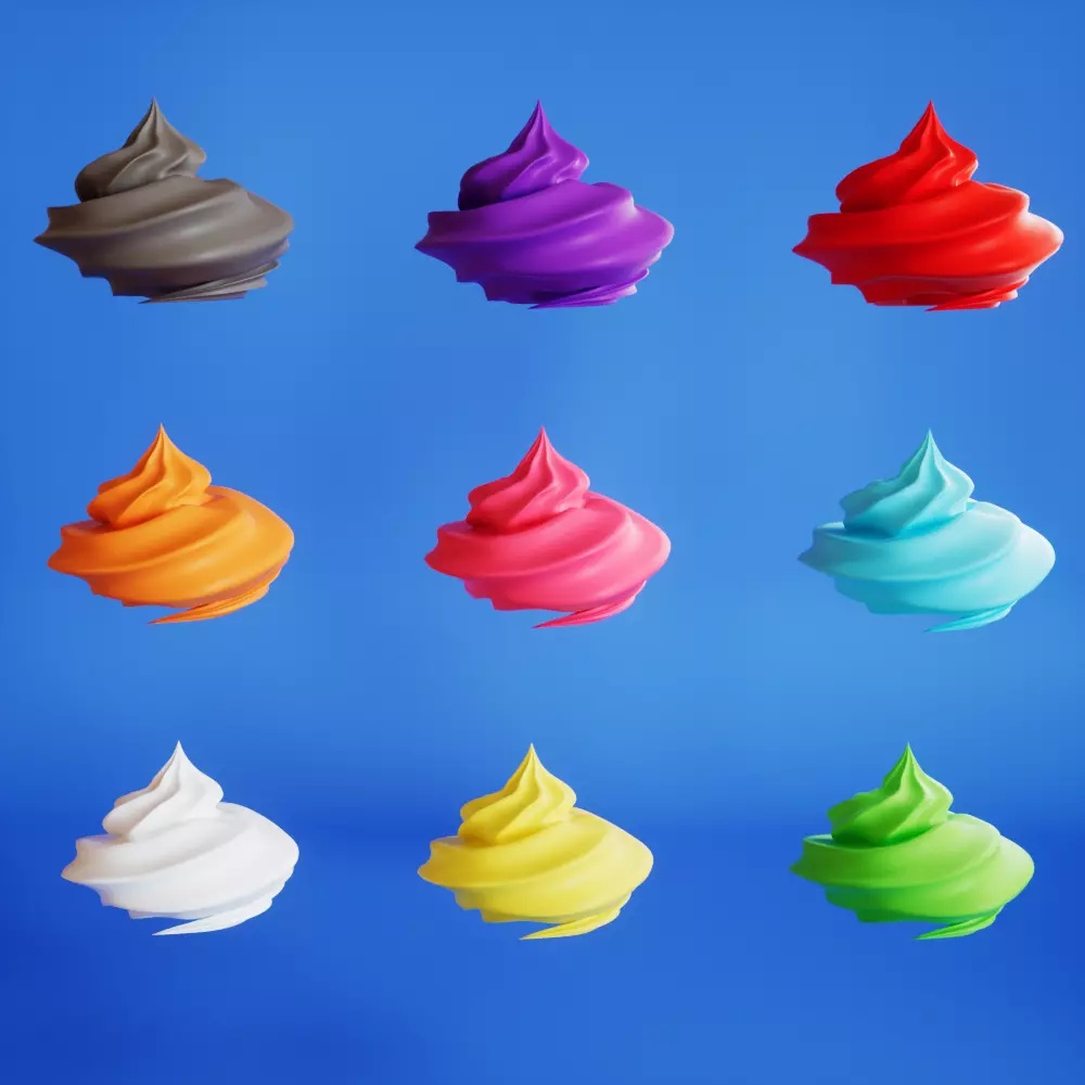 6 cream model whipped 3D model