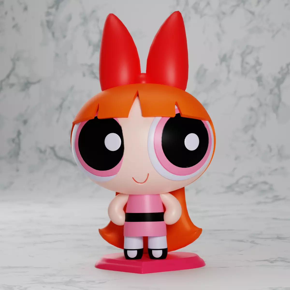 Powerpuff Girls Blossom Statue Keychain 3D print model_0