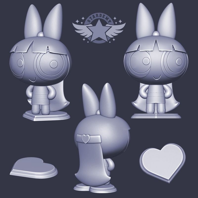 Powerpuff Girls Blossom Statue Keychain 3D print model_3