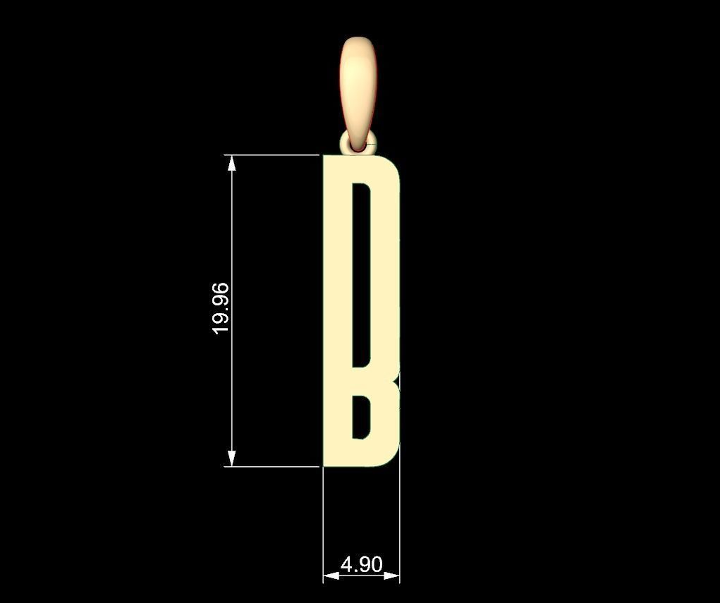 Initial Letters Pendant Kamino Bottom B 3D print model_4