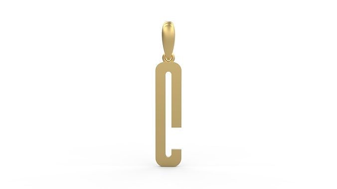 Initial Letters Pendant Kamino Bottom C 3D print model