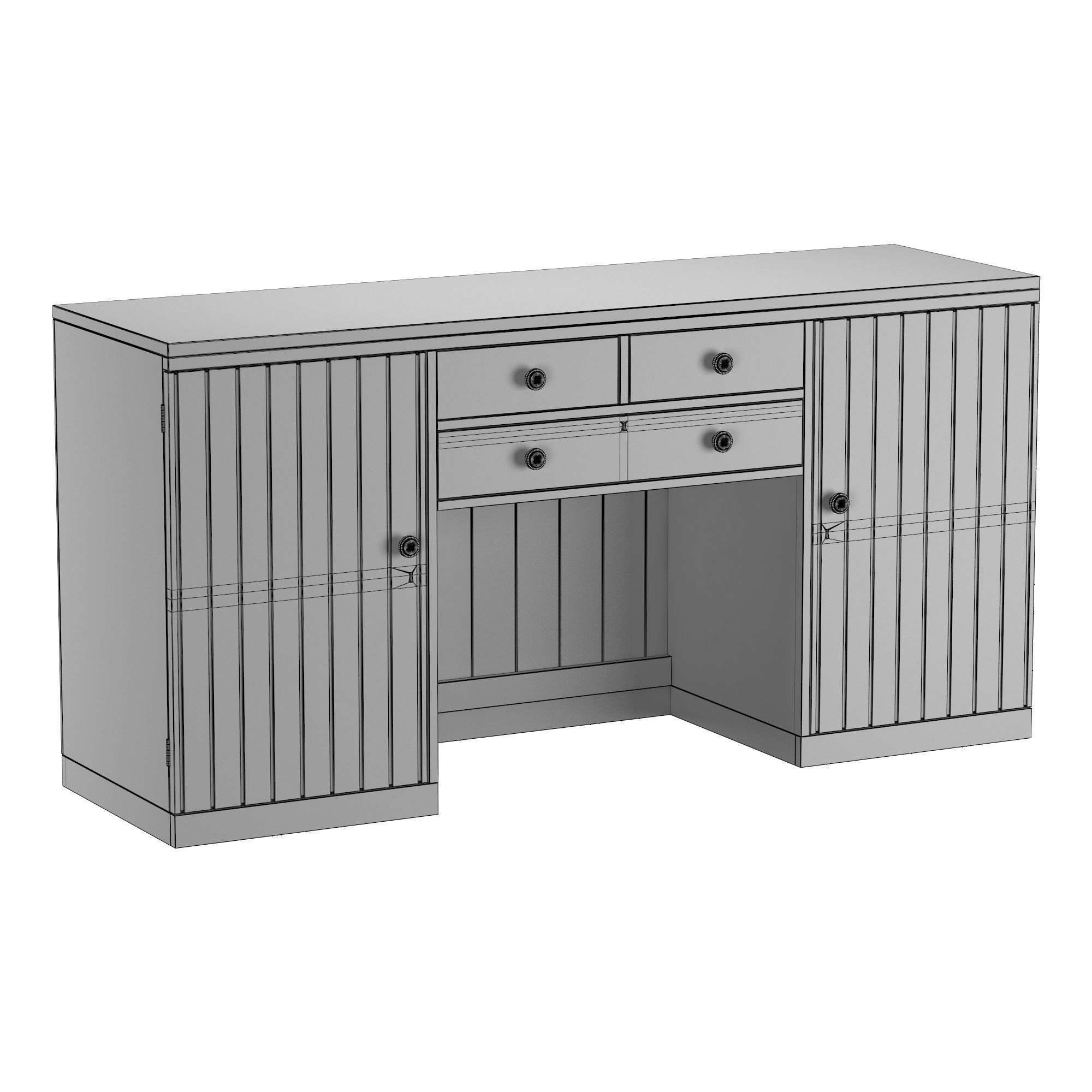 BRITISH COLONIAL ART DECO SIDEBOARD 3D model_5