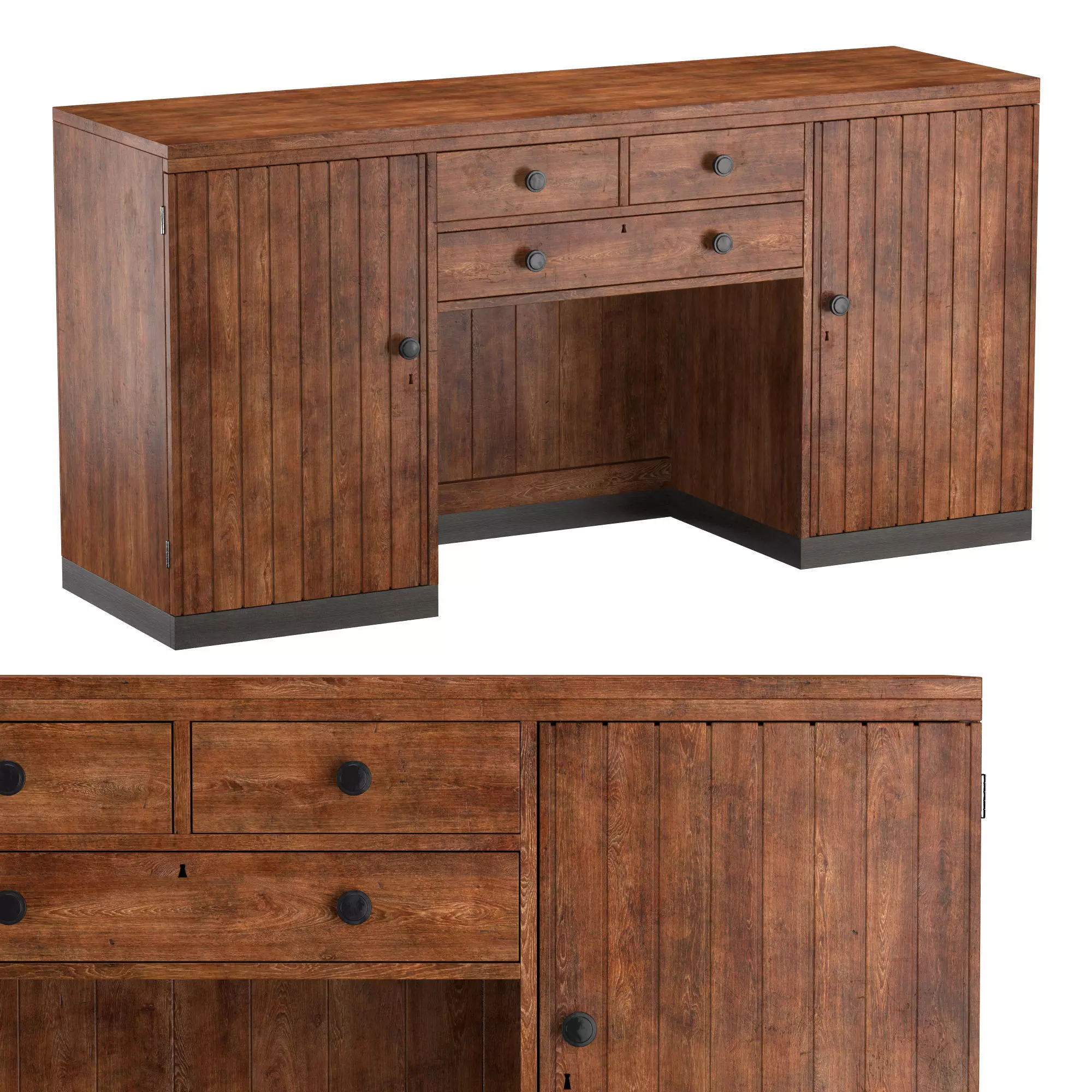 BRITISH COLONIAL ART DECO SIDEBOARD 3D model_0