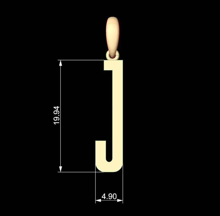 Initial Letters Pendant Kamino Bottom J 3D print model_4