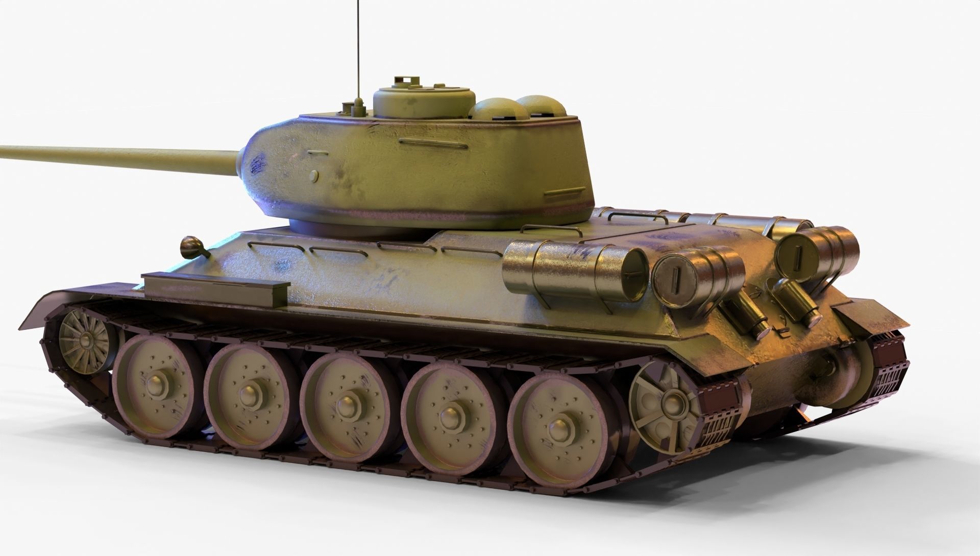 T-34-85 GameReady 3D tank Low-poly 3D model_14