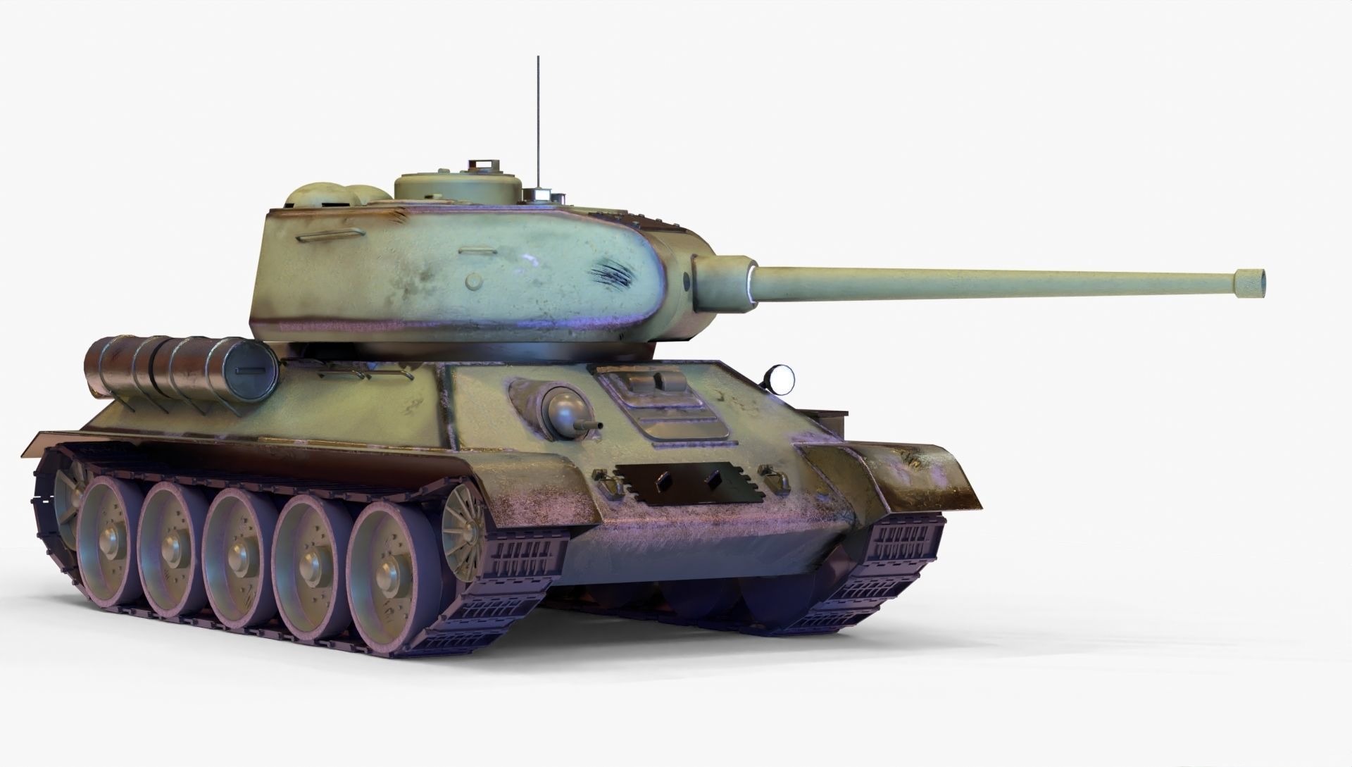 T-34-85 GameReady 3D tank Low-poly 3D model_10