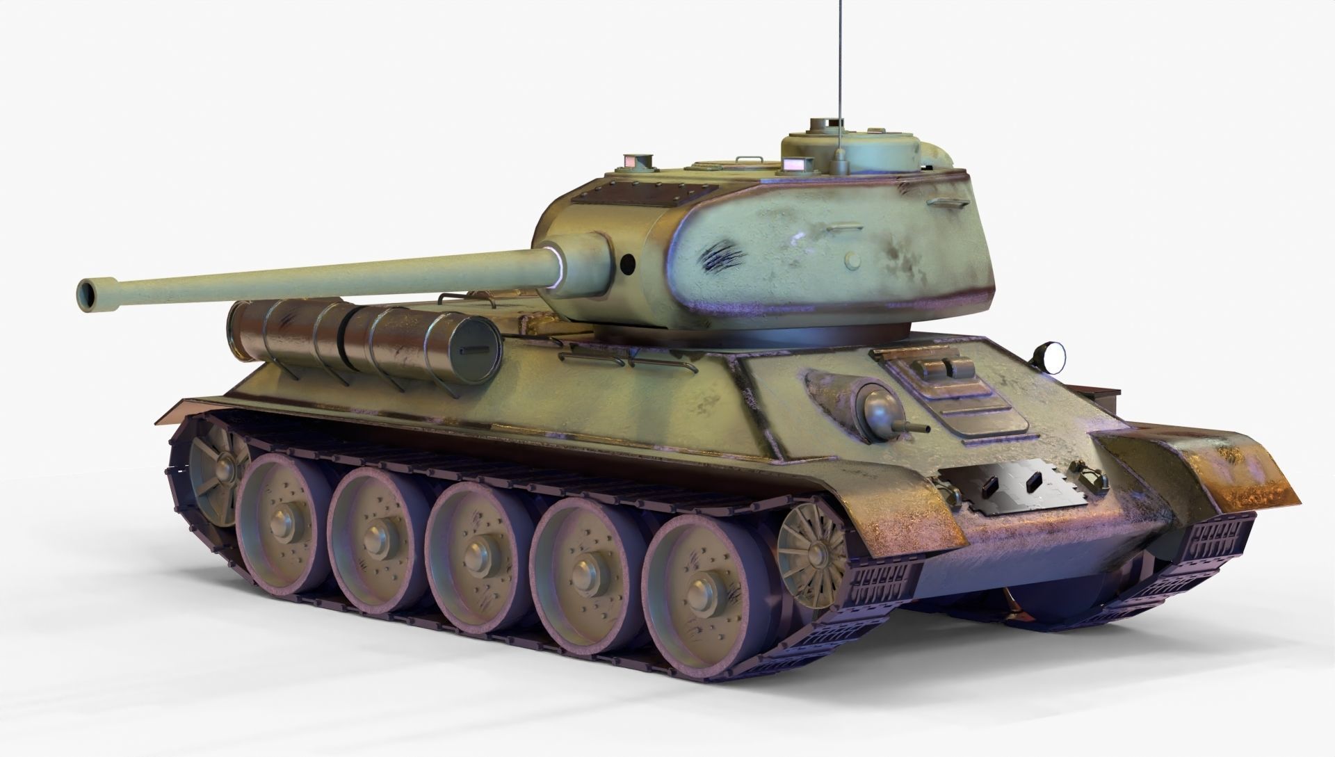T-34-85 GameReady 3D tank Low-poly 3D model_15