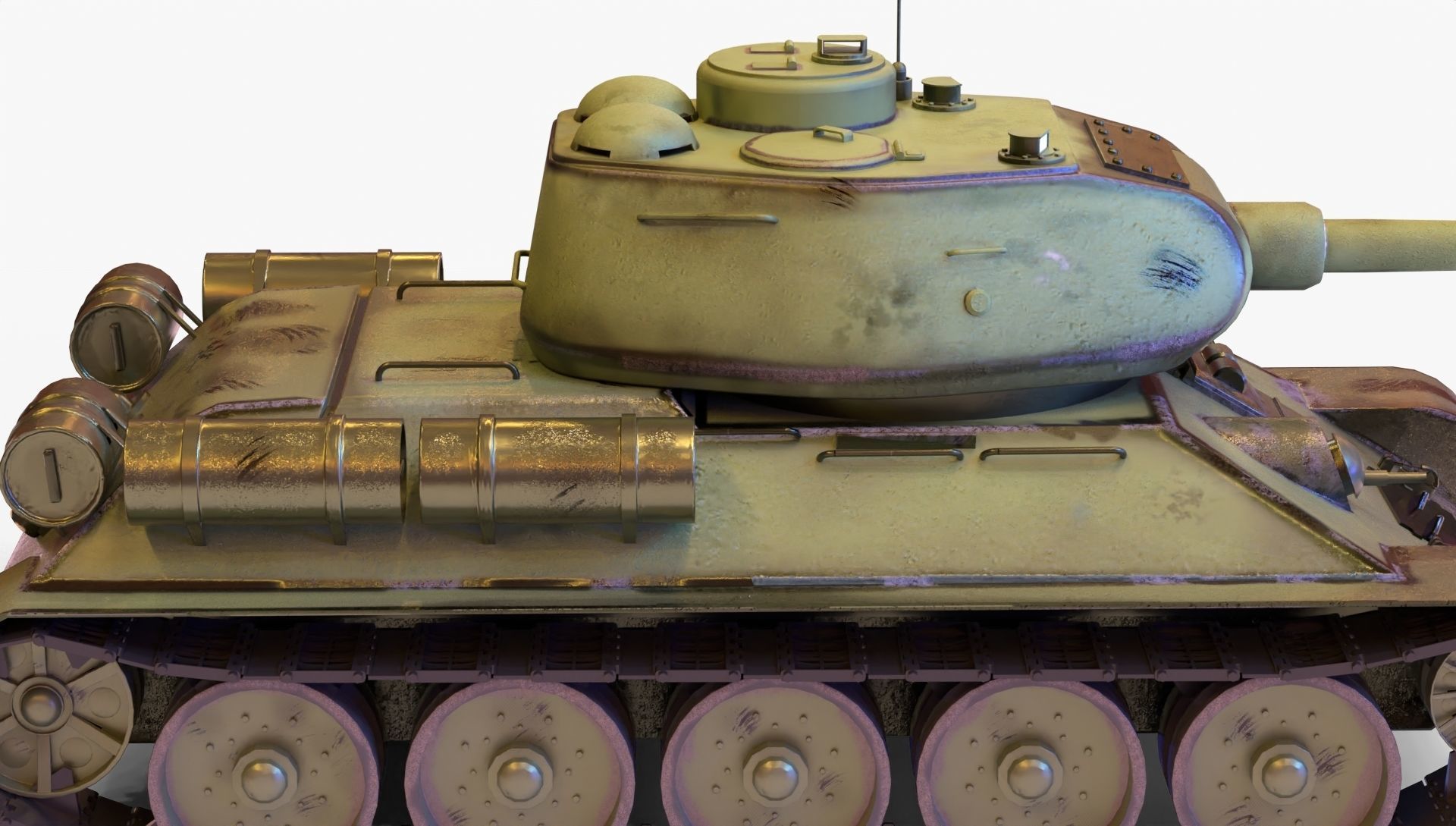 T-34-85 GameReady 3D tank Low-poly 3D model_5