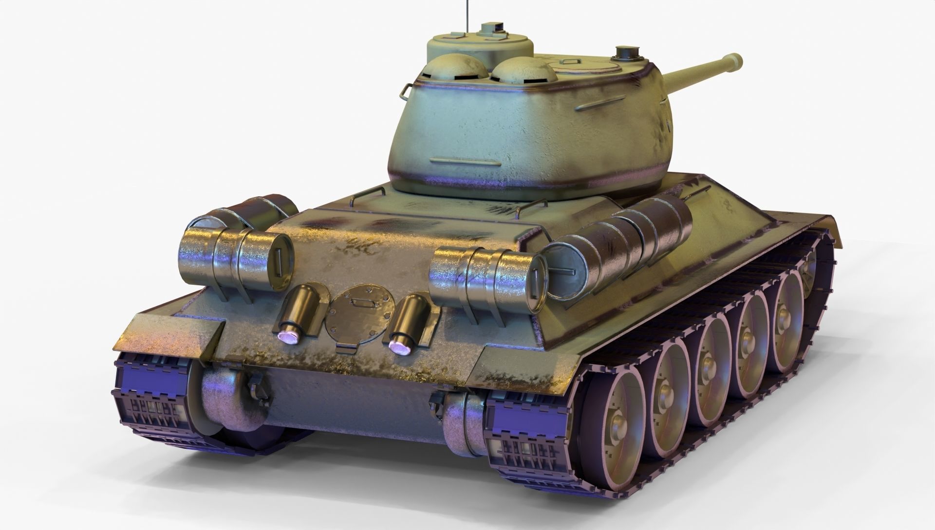 T-34-85 GameReady 3D tank Low-poly 3D model_13