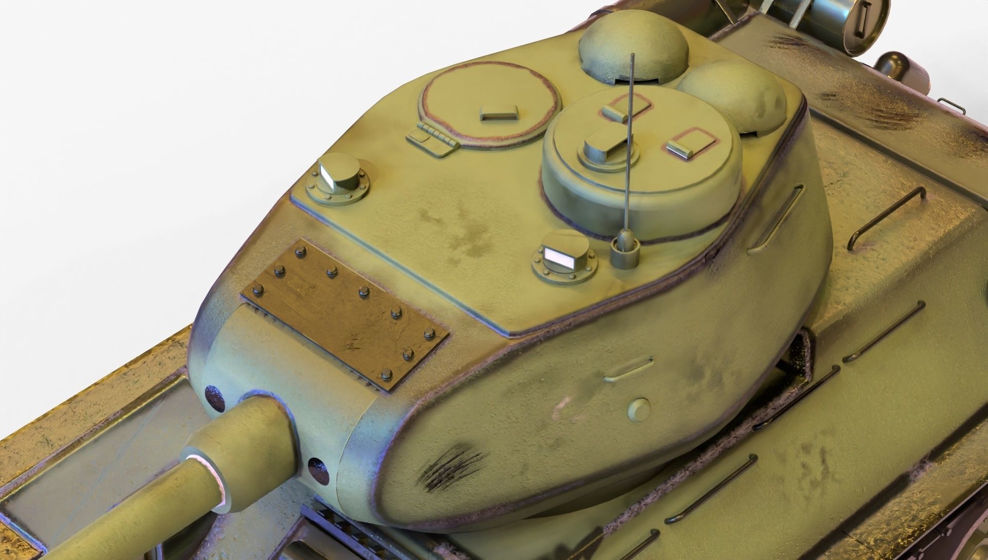 T-34-85 GameReady 3D tank Low-poly 3D model_9