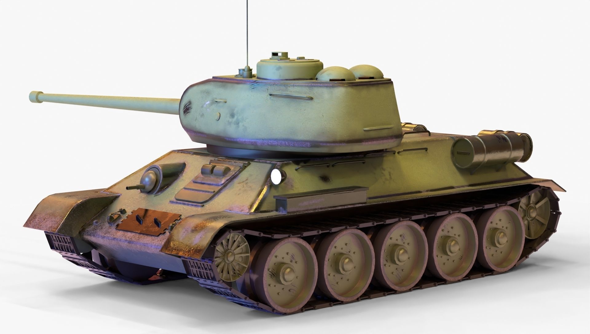 T-34-85 GameReady 3D tank Low-poly 3D model_7