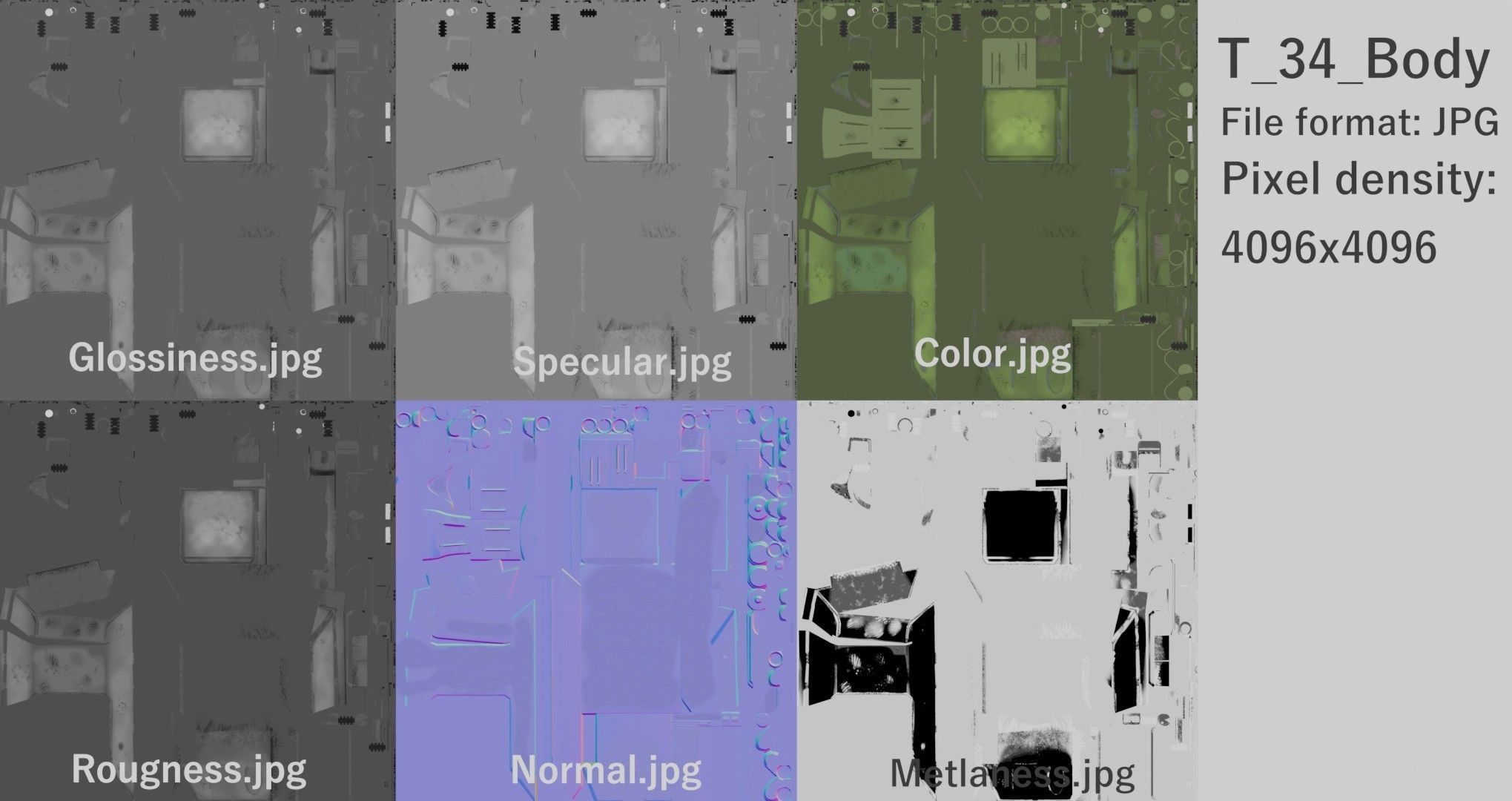 T-34-85 GameReady 3D tank Low-poly 3D model_17