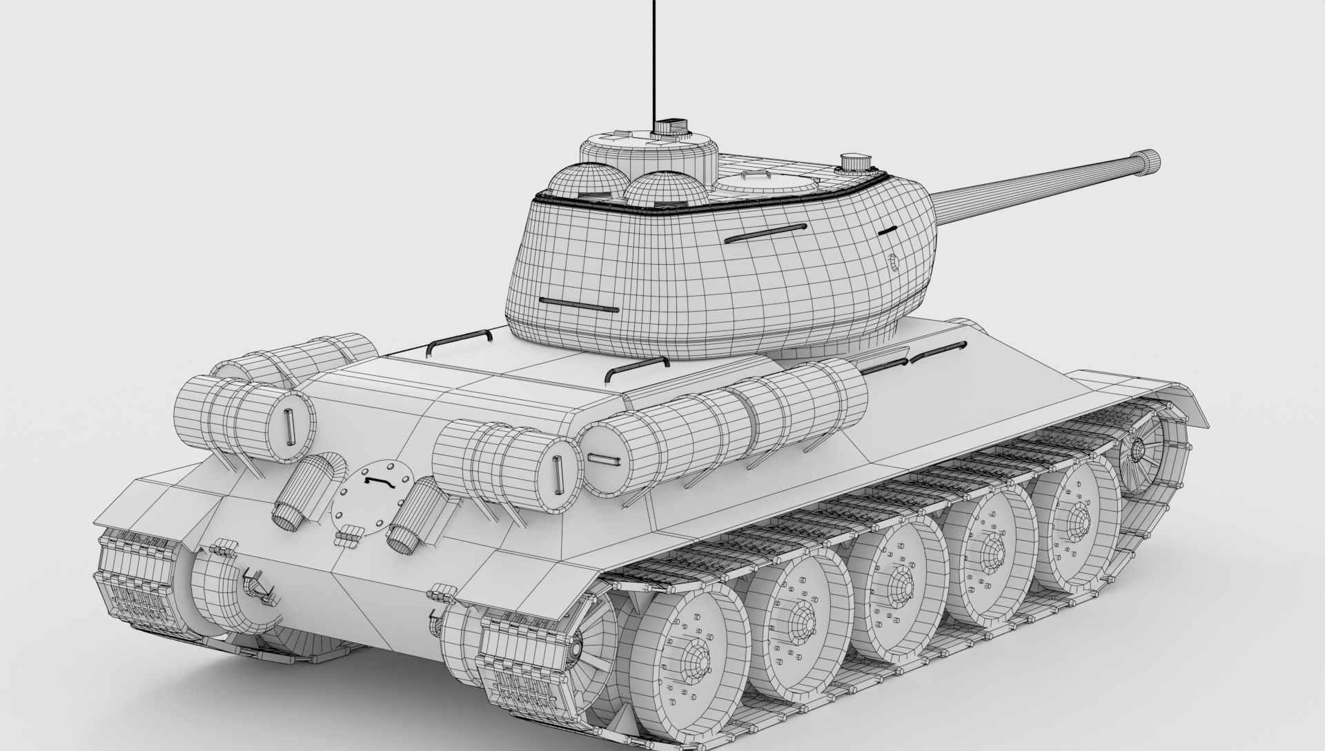 T-34-85 GameReady 3D tank Low-poly 3D model_22