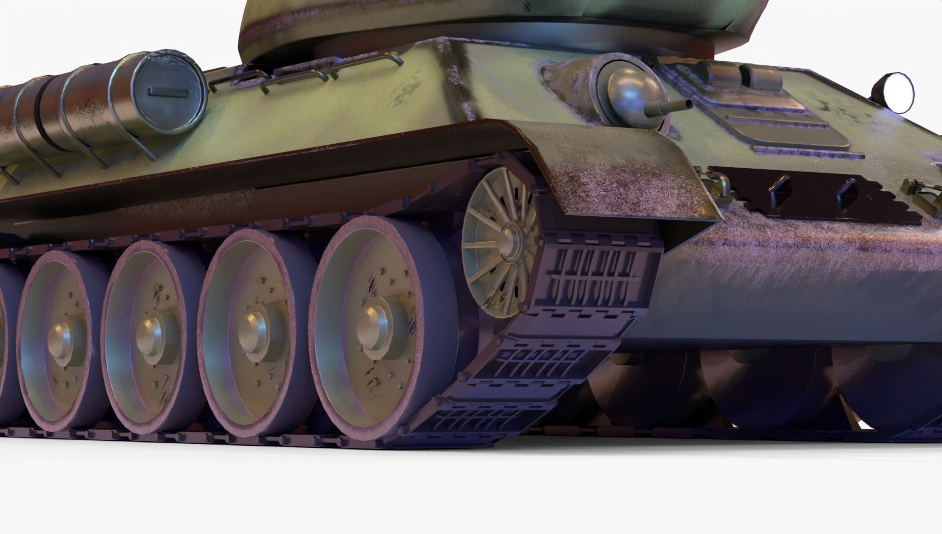T-34-85 GameReady 3D tank Low-poly 3D model_8