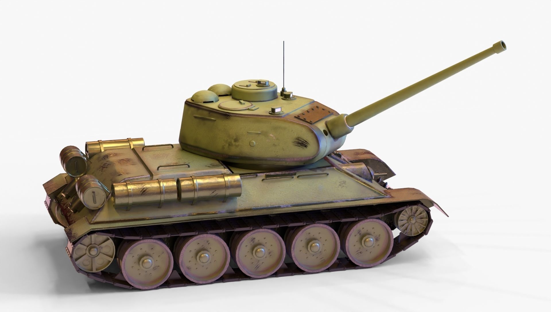 T-34-85 GameReady 3D tank Low-poly 3D model_11